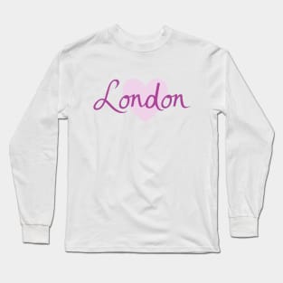 London Script & Heart Long Sleeve T-Shirt